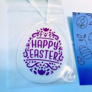 Charming Easter Egg Ornament – Rustic Spring Décor Purple